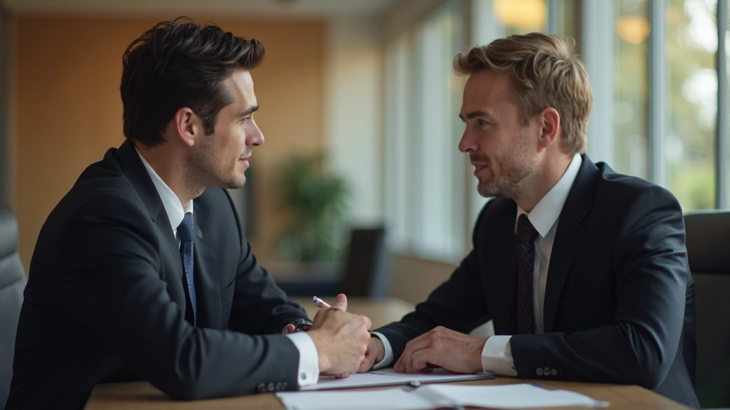 Twee professionals voeren zakelijk onderhandeling aan conferentietafel