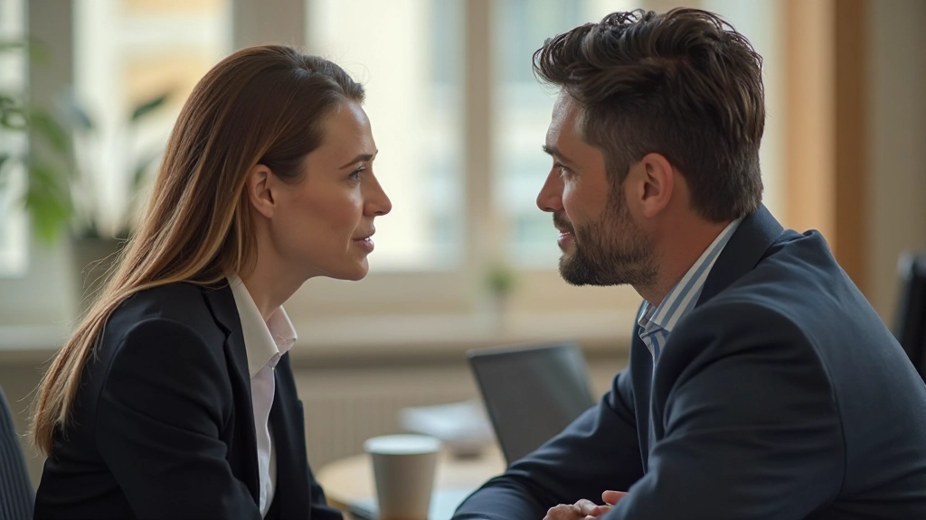 Twee professionals voeren een diepgaand gesprek met volle aandacht en oogcontact