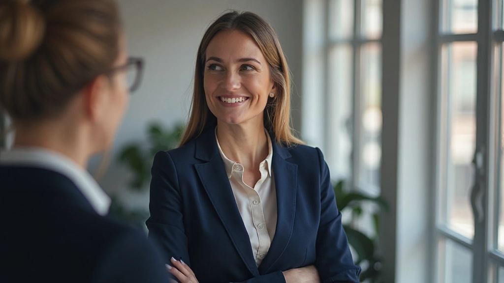 Vrouw in professionele setting toont actief luistervaardigheid